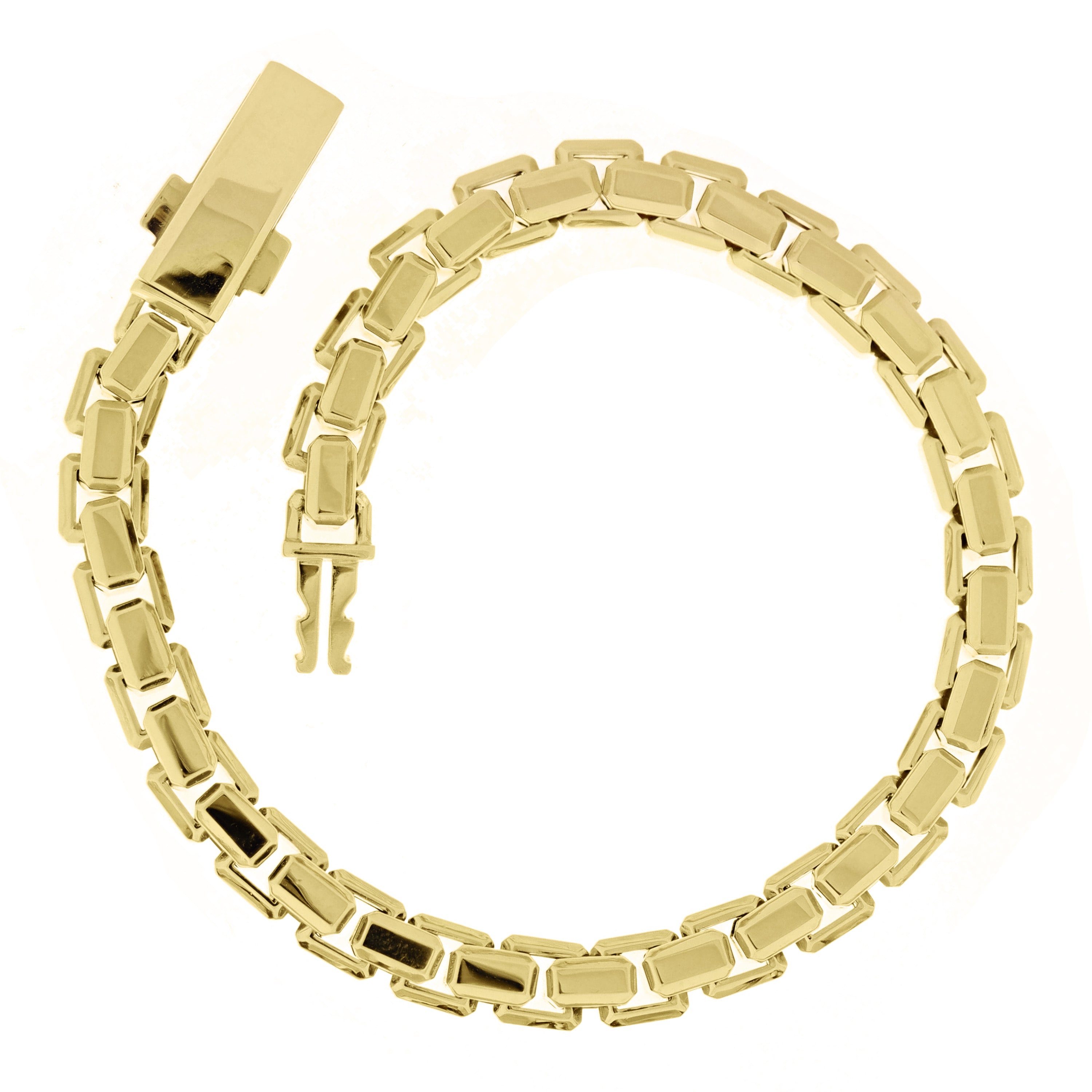 Italian 14k Yellow Gold Box Chain Bracelet 8.25" 6mm 19.1 grams