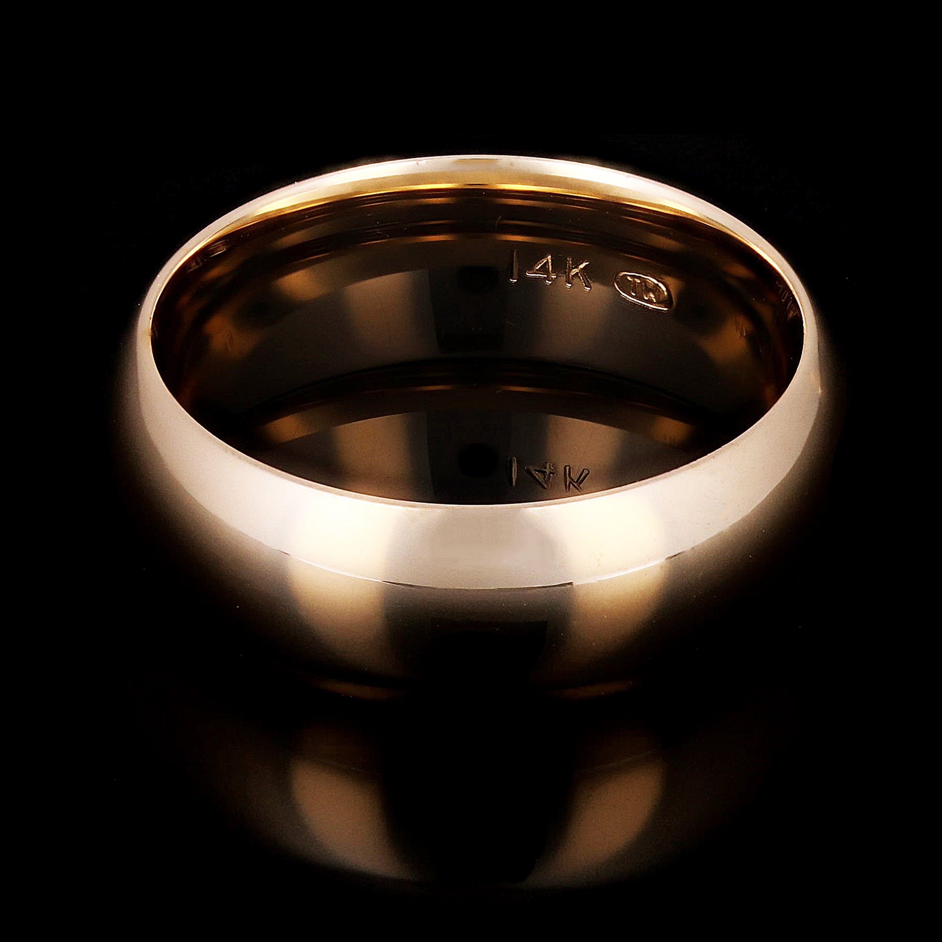 14k Yellow Gold Comfort Fit Plain Wedding Band Ring 7mm Size 13 - Yellow,7mm Ring Size 13