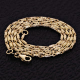 Italian 14k Yellow Gold Solid Diamond Cut Raso Chain Necklace 16" 1.4mm 5.6 grams - 16" 5.6 grams