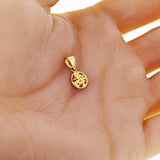 14k Yellow Gold Longevity Chinese Symbol Long Life Lucky Charm Pendant 0.5 gram