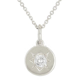 14k White Gold Diamond North Star Charm Pendant - Rose