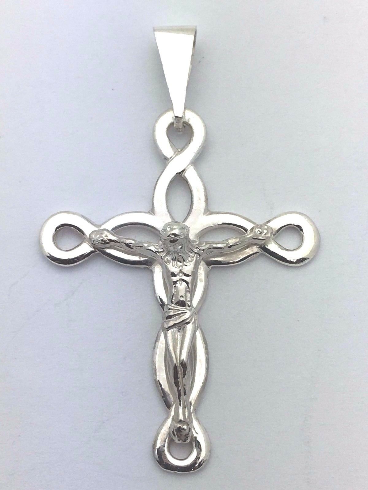 925 Sterling Silver Christian Jesus Christ Catholic Crucifix Cross Pendant