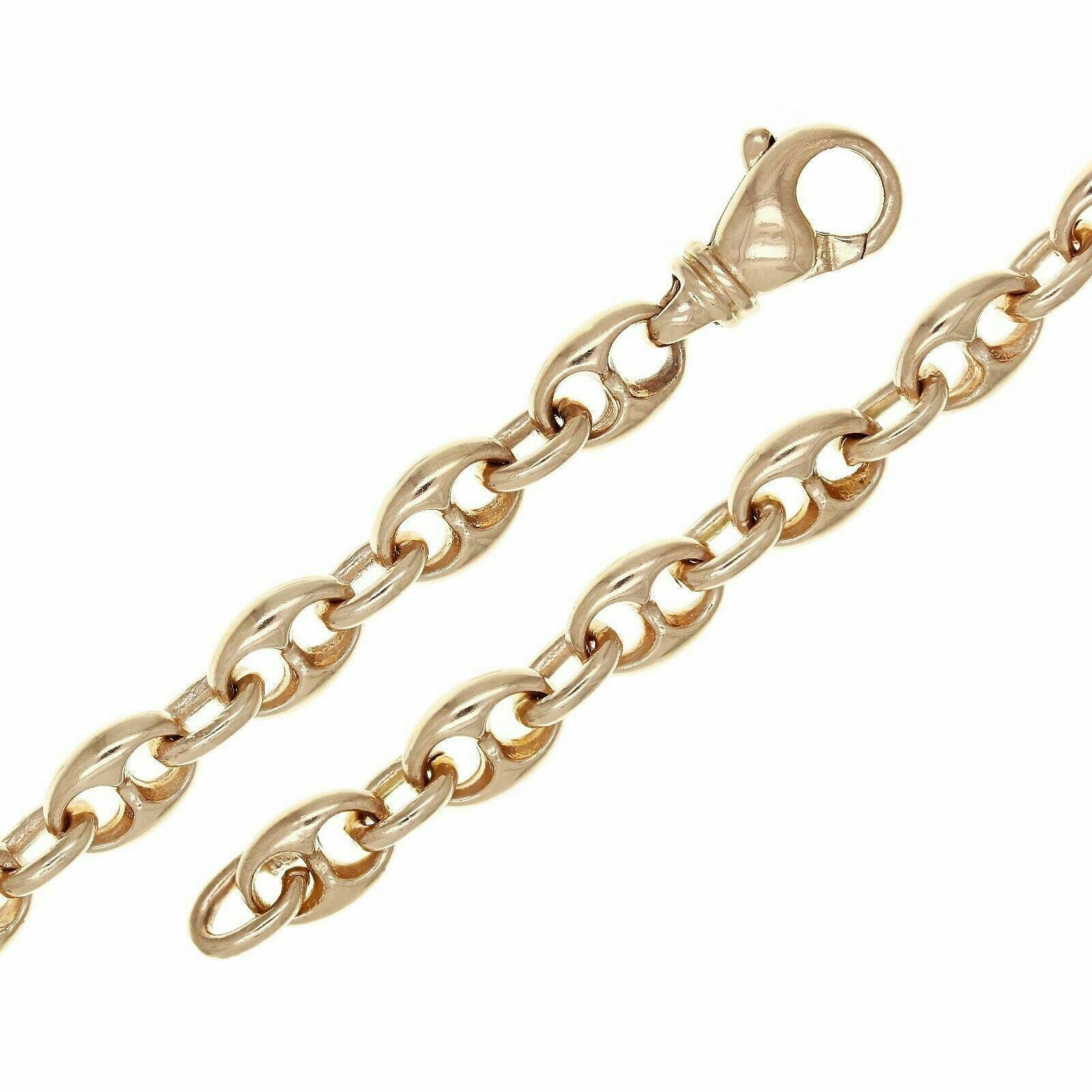14k Rose Gold Solid Puffy Mariner Gucci Link Chain Bracelet 8" 7.5mm 24.8 grams - Rose,80"
