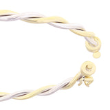 Italian 14k Yellow & White Gold Twisted Hollow Oval Bangle Bracelet