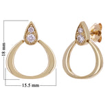 14k Yellow Gold 0.23ctw Diamond Pear-Shaped Tear Drop Earrings