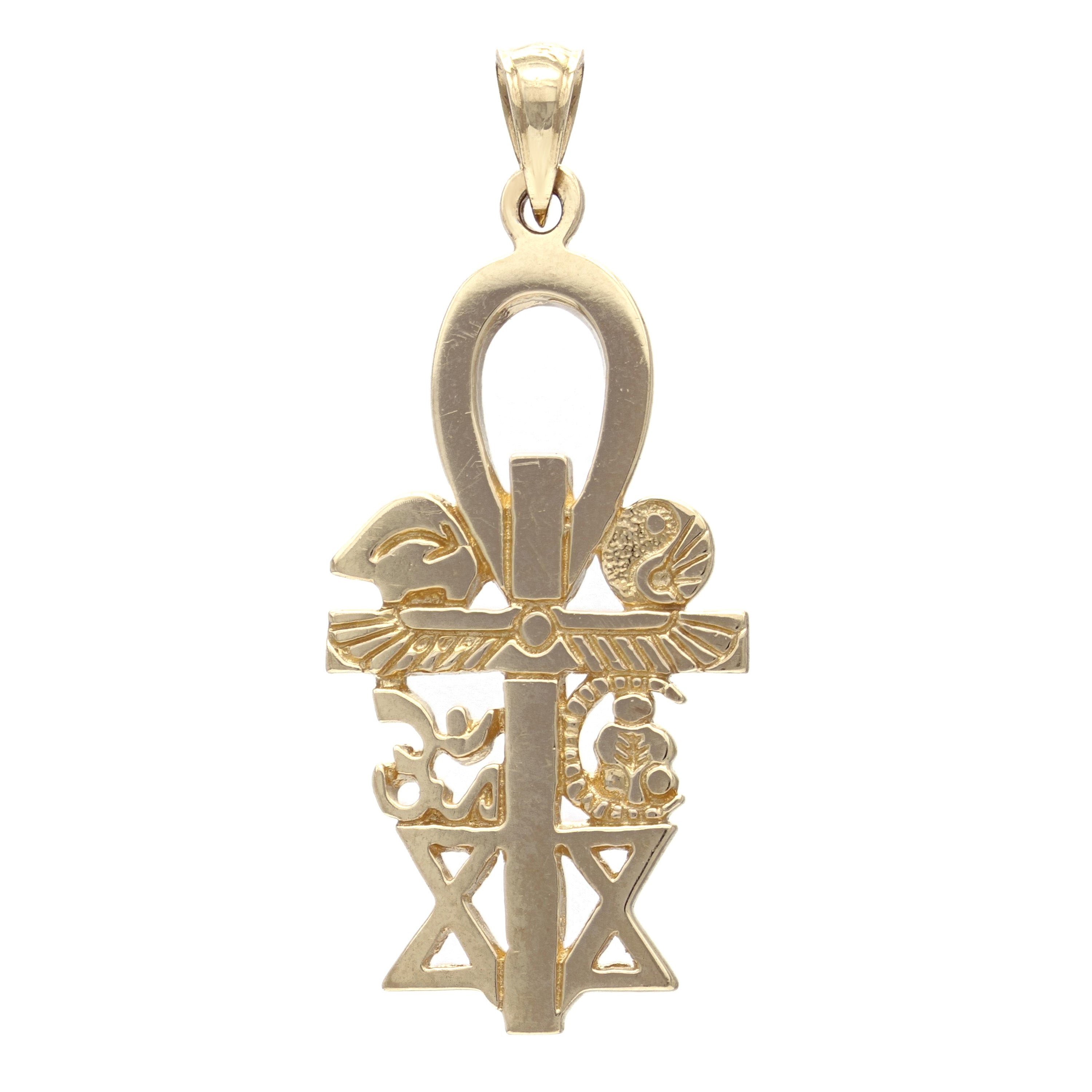 14k Yellow Gold Interfaith Pendant Unity Multi Faith Charm 1.7" 5.7 grams - Yellow