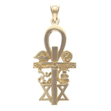 14k Yellow Gold Interfaith Pendant Unity Multi Faith Charm 1.7" 5.7 grams - Yellow