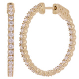 14k Yellow Gold 2.15ctw Diamond Inside Out Hoop Earrings