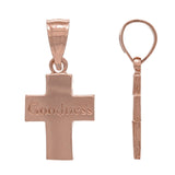 14k Rose Gold Goodness Religious Cross Charm Pendant 1.3 grams - Rose