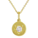 14k Yellow Gold Diamond North Star Charm Pendant - Yellow