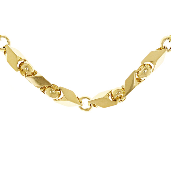 Men's Solid 10k Yellow Gold Handmade Fashion Link Bracelet 7