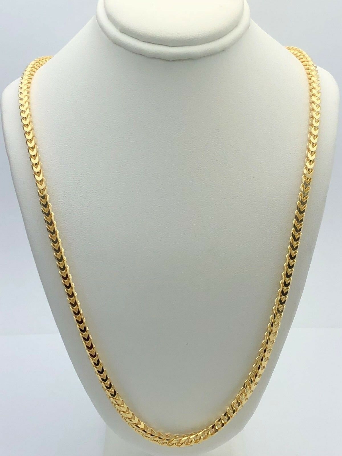 14k Yellow Gold Solid Franco Chain Link Necklace 26" 3.6mm 56.6 grams - 26"