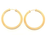 925 Sterling Silver Gold Plated Hoop Loop Hollow Earrings 1.35" 3.75mm 4.6 grams