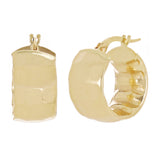 Italian 14k Yellow Gold Hollow Hammered Hoop Earrings 18mm x 8.8mm 3.4 grams