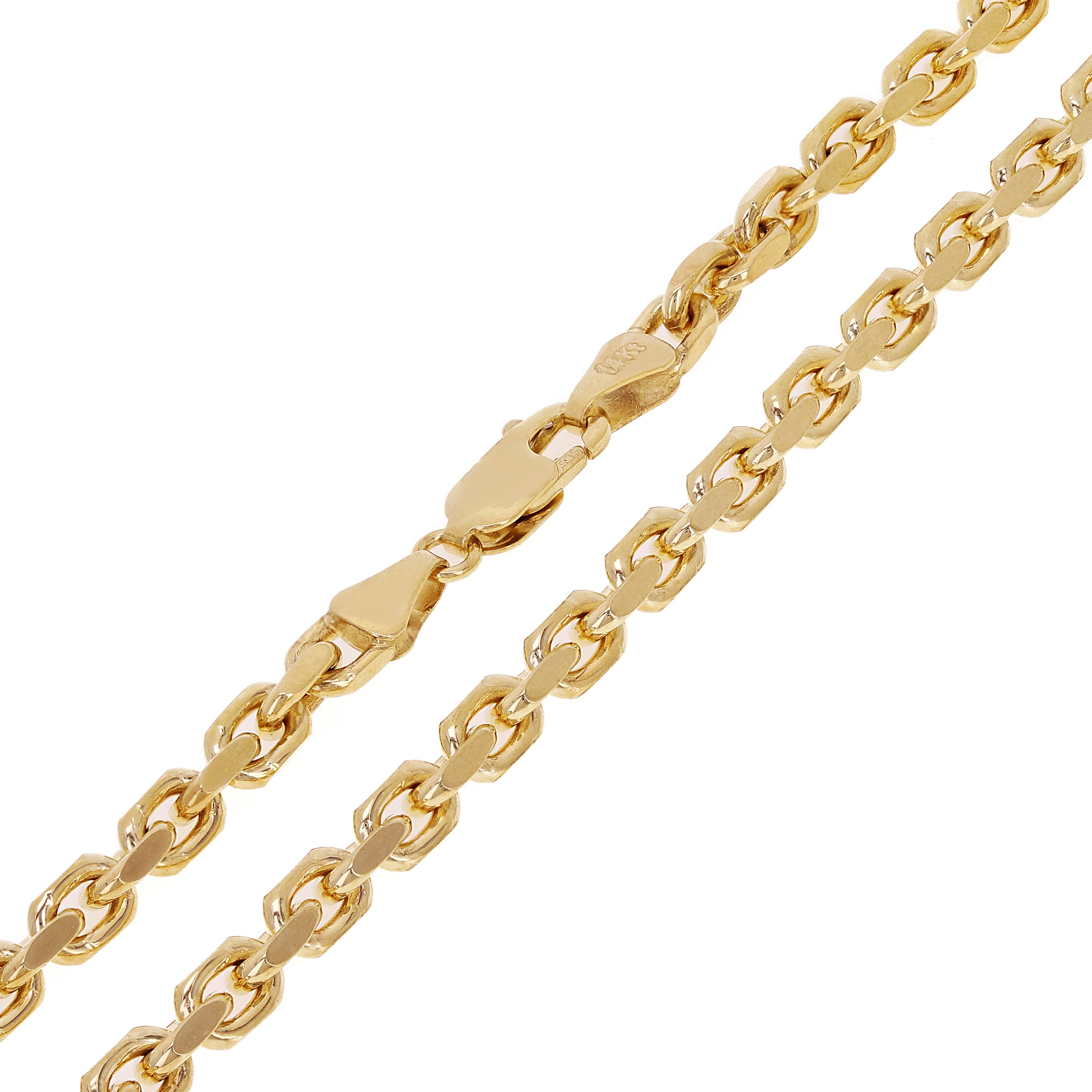 Men's Italian 14k Yellow Gold Solid Heavy Link Chain Necklace 22" 4.3mm 42 grams - 4.3mm 22"