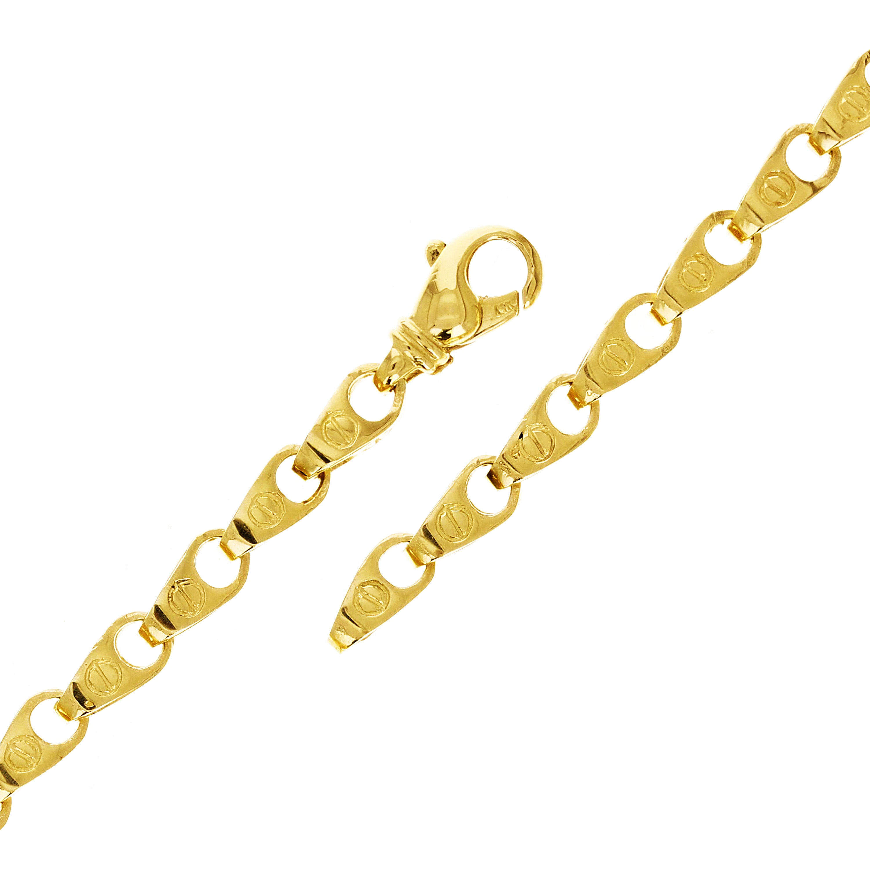 10k Yellow Gold Solid Handmade Fashion Link Bracelet 6mm 7" 21.9 grams - 7" 21.9 grams