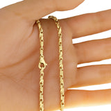14k Yellow Gold Handmade Fashion Link Necklace 18" 3.5mm 31 grams - Yellow,18"