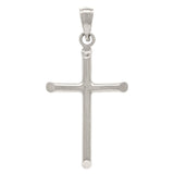 14k White Gold Plain Cross Religious Charm Pendant Small - Small