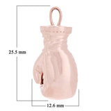 14k Rose Gold Solid Heavy 3D Boxer Boxing Gloves Sports Pendant - Rose