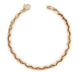 14k Rose Gold Handmade Fashion Link Bracelet 8.5" 4.35mm 15.3 grams - Rose,8.5"