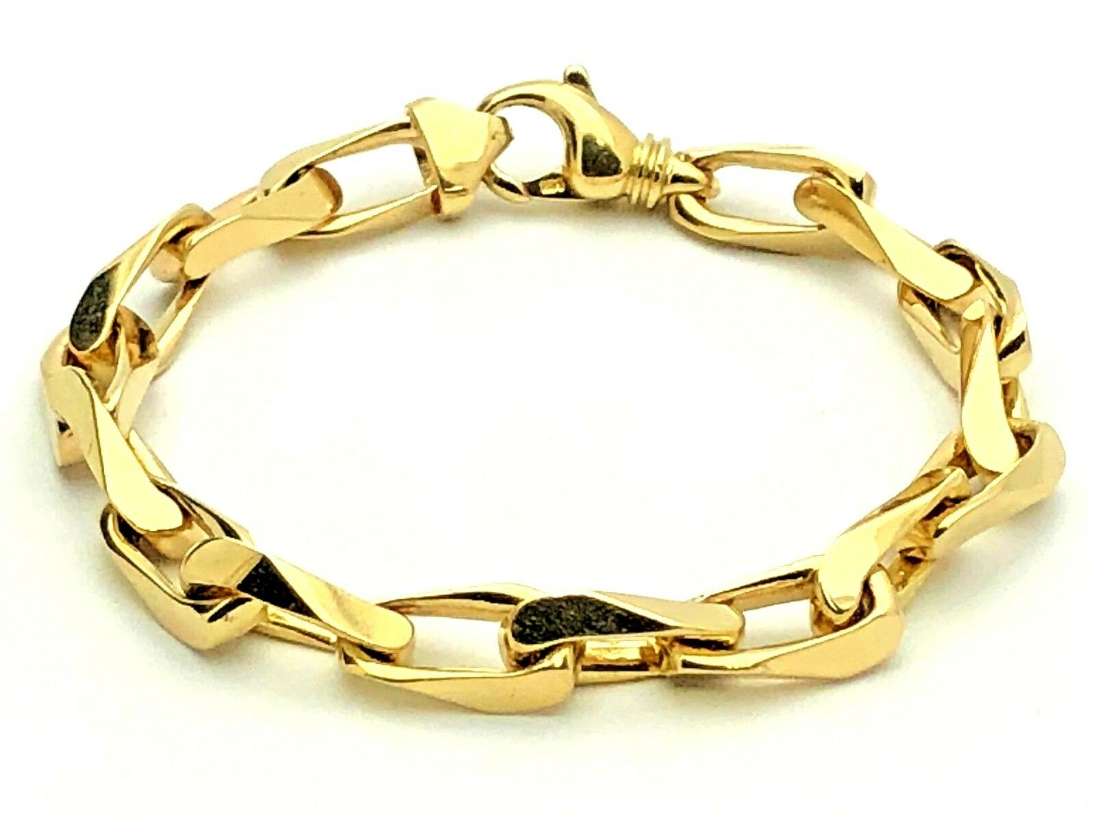 14k Yellow Gold Handmade Fashion Link Bracelet 9" 8.6mm 49 grams