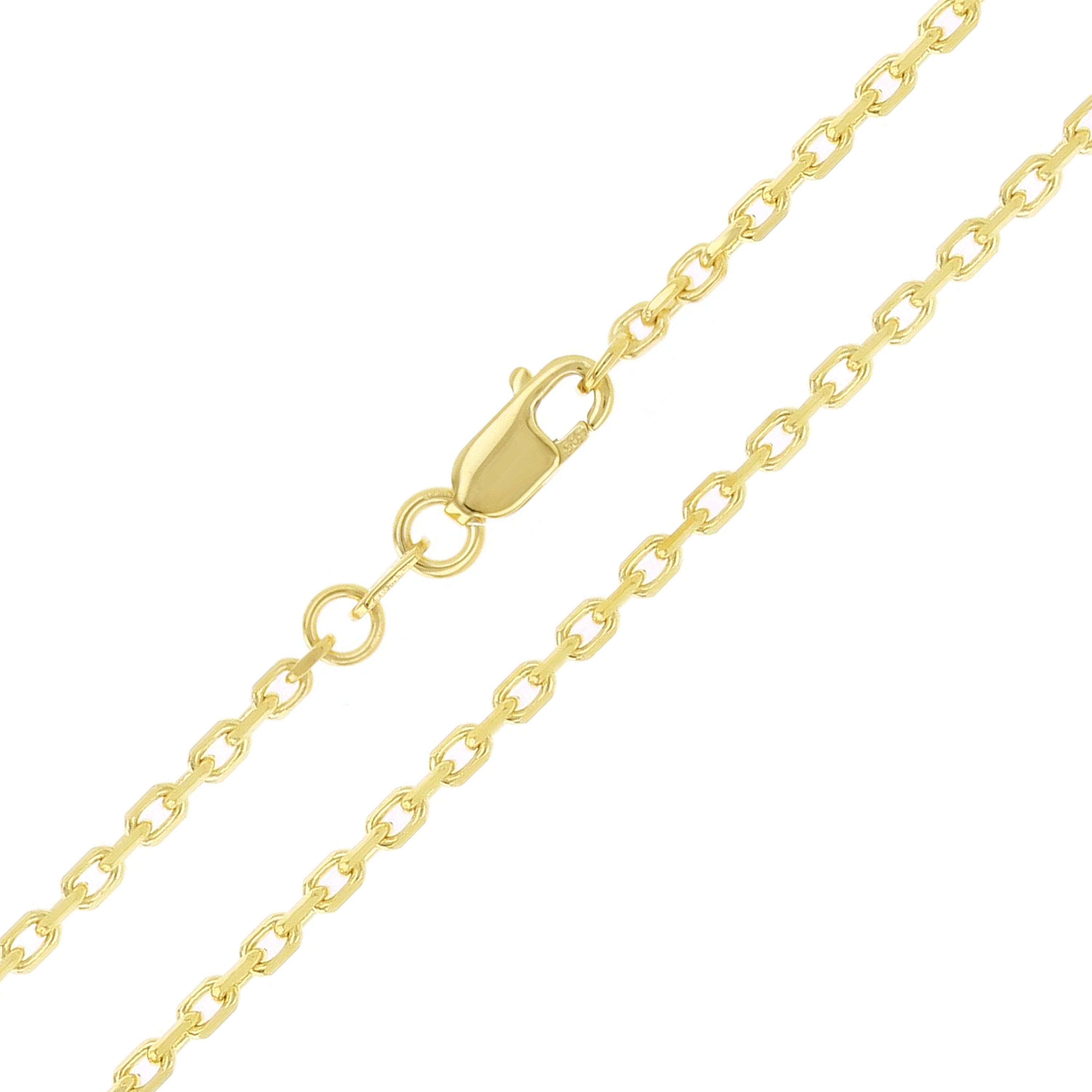 Italian 14k Yellow Gold Solid Anchor Cable Link Chain Necklace 18" 1.8mm 5.6 grams - 18" 5.6 grams