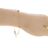 Italian 14k Two-Tone Gold Diamond Cut Ball Bead Station Bracelet 8.5" 3 & 5mm 2g - 8.5" 5mm