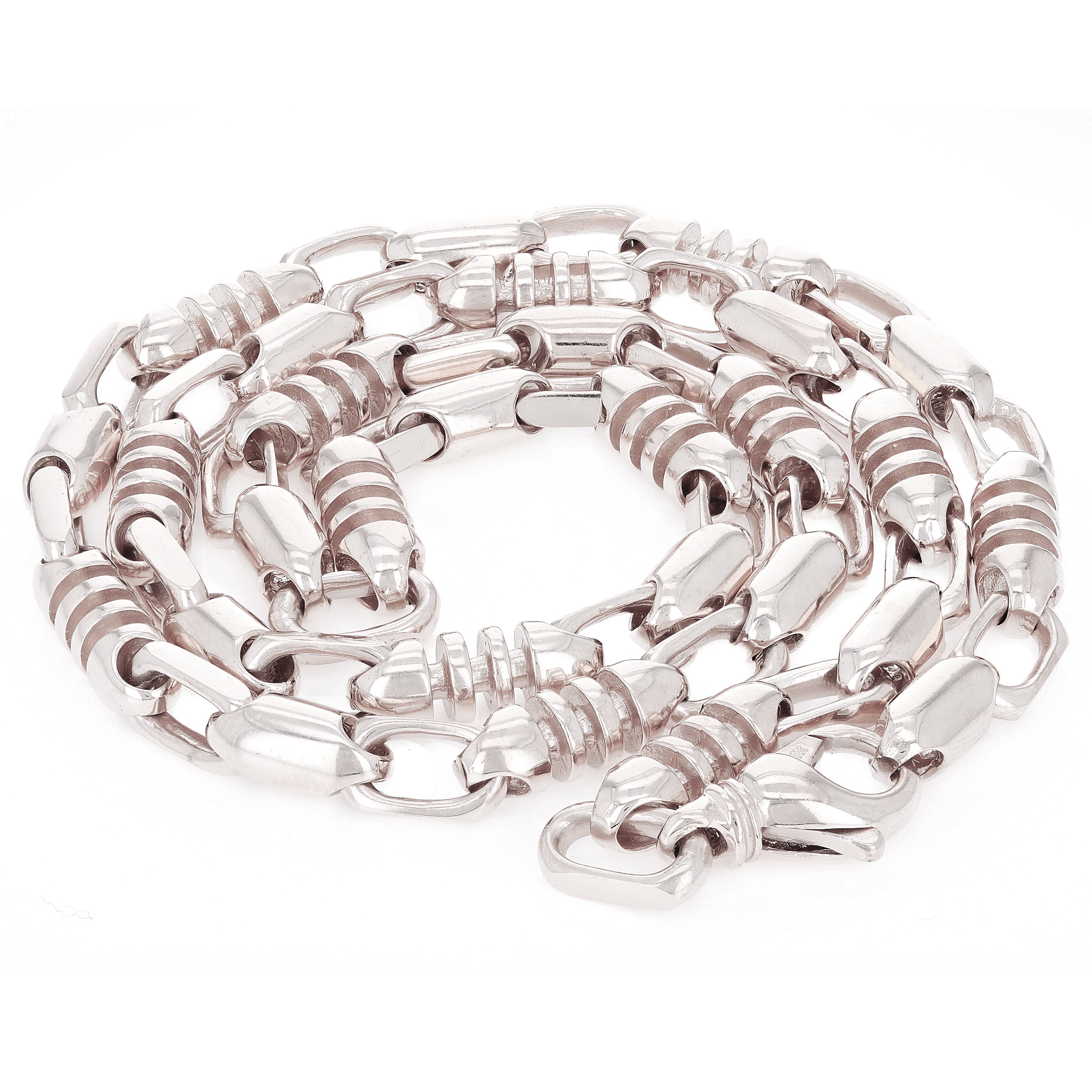 14k Yellow White or Rose Gold Handmade Fashion Link Necklace 6.9mm Various Sizes