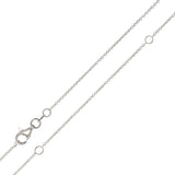 Italian 14k White Gold Rolo Chain Necklace Adjustable 16-20" 0.9mm 1.5 grams - 1.5 grams