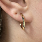 Italian 14k Yellow Gold High Polish 2mm 0.75" Diameter Round Hoop Earrings 1.1g