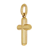 14k Yellow Gold Solid High Polish 3D Puffy Cross Charm Pendant 1" 3.8 grams