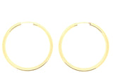 925 Sterling Silver Gold Plated Round Hoop Loop Earrings Hollow 1.35" 2.25mm 2g