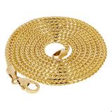 Italian 14k Yellow Gold Diamond Cut Franco Chain Necklace 1.6mm 18" 6.7 grams - 18" 6.7 grams