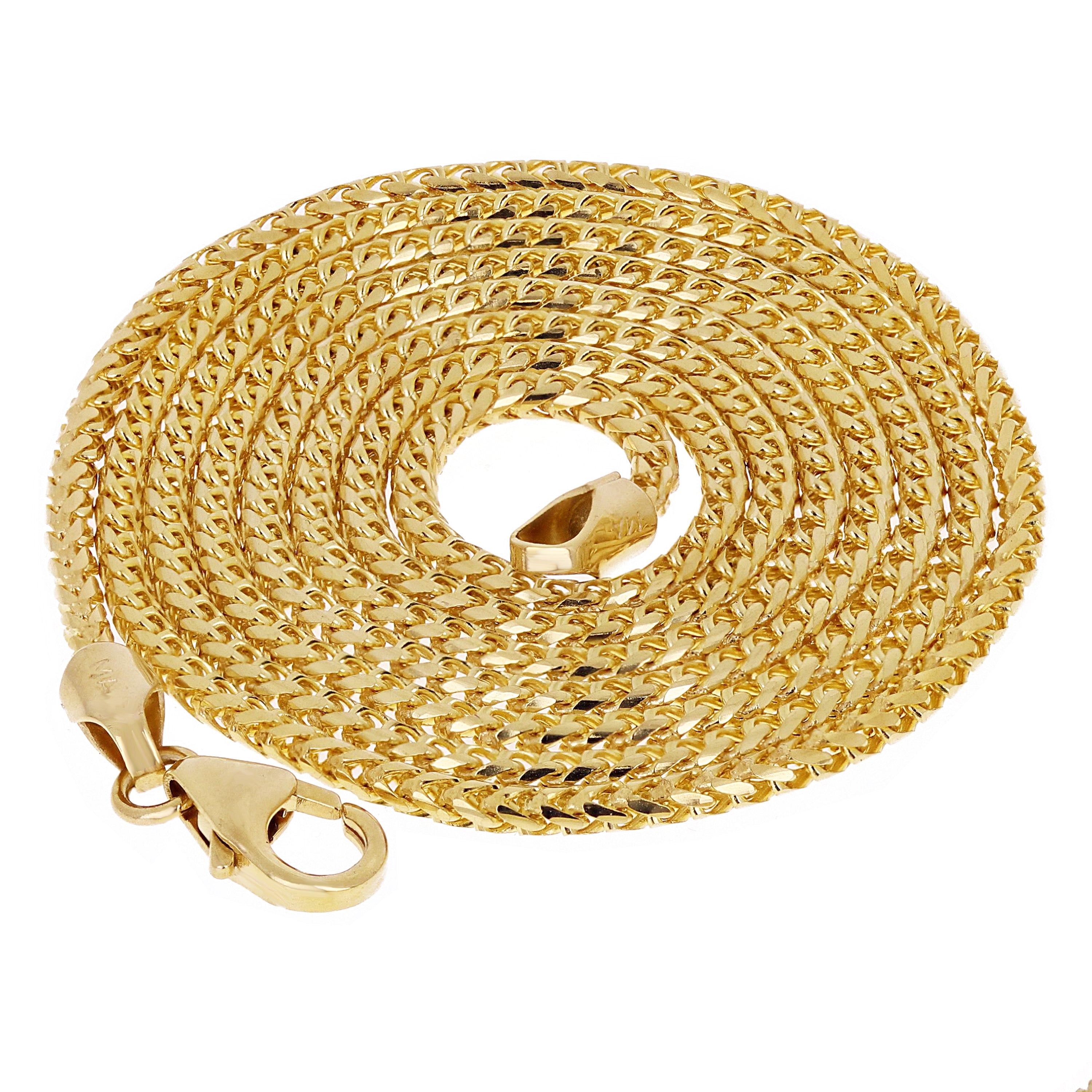 Italian 14k Yellow Gold Solid Franco Chain Necklace 2mm 18" 9.5 grams