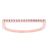 14k Rose Gold 0.07ctw Natural Diamond Bar Ring Size 6 - Rose