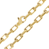 10k Yellow Gold Solid Handmade Rectangle Link Chain Necklace 22" 7mm 96.8 grams - 22"