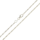 Italian 14k White Gold Solid Diamond Cut Raso Chain Necklace 16" 1.4mm 5.9 grams - 16" 5.9 grams