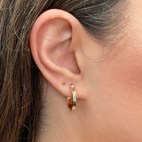 Italian 14k Yellow Gold Polished Concave Small Hollow Hoop Earrings