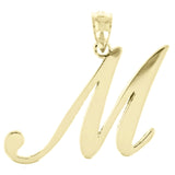14k Yellow Gold Initial Letter M Alphabet Charm Pendant - Letter M,Yellow