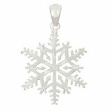 14k White Gold Winter Snow Flake Charm Pendant 1.5 grams - White