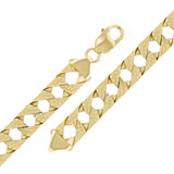 10k Yellow Gold Solid Pave Curb Cuban Link Chain Bracelet 10.5mm 7" 21.2 grams - 7" 21.2 grams