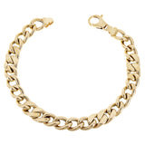 Italian 14k Yellow Gold Hollow Cuban Link Chain Bracelet 8.25" 8.75mm 13 grams