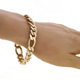 Men's 10k Yellow Gold Solid Heavy Figaro Chain Bracelet 7" 11.7mm 43.5 grams - 7"