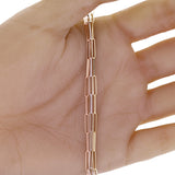 Italian 14k Tri-Color Gold Triple Paper Clip Link Chain Bracelet 7.5" 4.7 grams