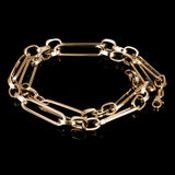 Italian 14k Yellow Gold Hollow Paper Clip Link Necklace 7mm 18" 8.7 grams