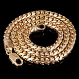 Italian 14k Yellow Gold Diamond Cut Franco Chain Bracelet 10" 7mm 63.3 grams - 7mm 10" 63.3 grams