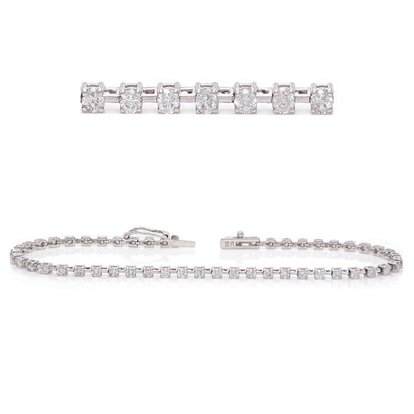 18K White Gold 2.07ctw Diamond Linear Link Tennis Bracelet 7.25