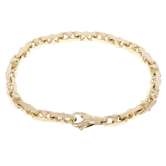 10k Yellow Gold Solid Handmade Fashion Link Bracelet 5.5mm 7