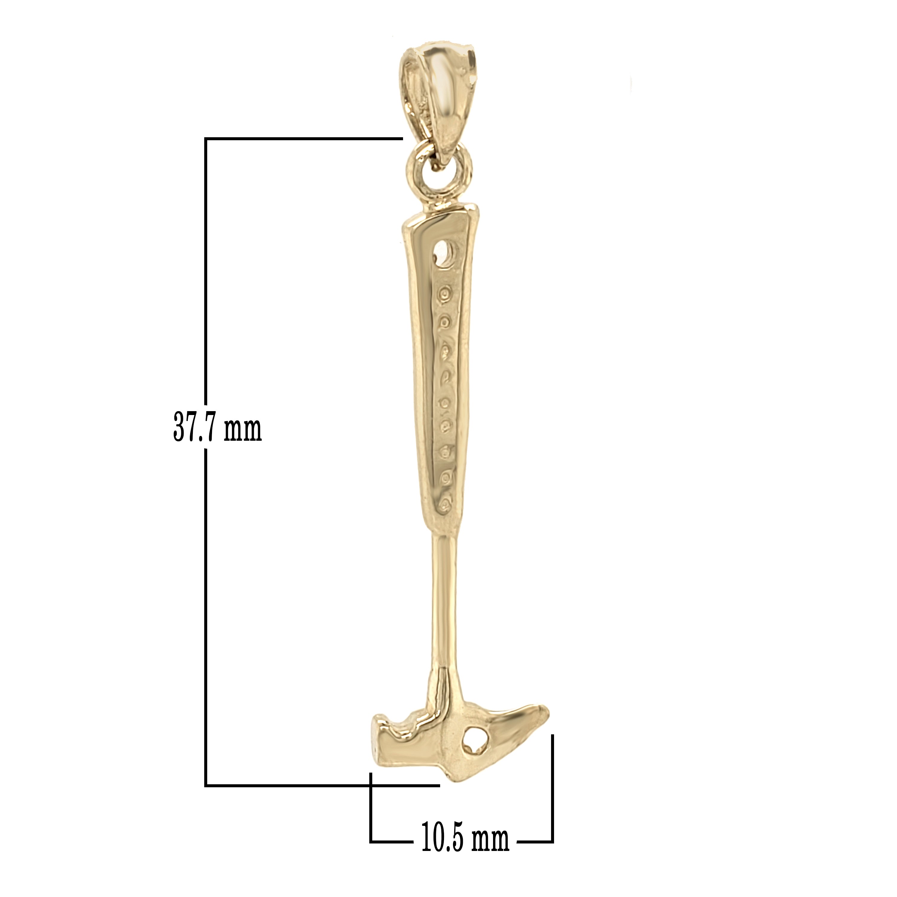 14k Yellow Gold Chisel Rock Hammer Charm Pendant 2.5 grams - Yellow