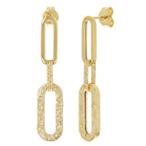 Italian 14k Yellow Gold Paper Clip Link Necklace, Bracelet & Earrings Set 23.4 grams